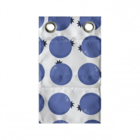 Forest Hanging Pocket Organizer, Blueberry Circles Woodland Fruits Herbs Yummy Summer Exotic Juicy, Printed Polyester Storage Bag with Pockets, 9" x 16", Violet Blue and White