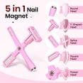 thumbnail image 3 of Herramienta magnética de uñas 5 en 1 rosa para esmalte de uñas de Gel estilo ojo de gato, palo magnético multifunción para uñas, magnetismo fuerte para tira 9D, 3 of 5