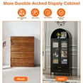 thumbnail image 6 of SUPEER 73-Inch Arched Metal Storage Display Cabinet with 2 Drawers and Glass Doors,Assembly Required, 6 of 8