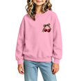thumbnail image 5 of UKHCCC Boys Girls Cherry Leopard Bow Crewneck Sweatshirt, Oversized Long Sleeve Graphic Pullover for Kids Ages 1-13, Casual Fall Winter Top, 5 of 7