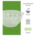 thumbnail image 4 of Eco-Products EPSB32 Renewable & Compostable Salad Bowls w/Lids - 32oz. (Case of 150), 32 Ounce Bowl, Clear, Model:EP-SB32, 4 of 9