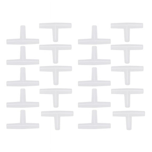 Plastic Tee Shape Aquarium 3-Way Air Valve Connectors 20 Pcs White