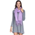 thumbnail image 4 of Solid Color Scarf For Women, Ladies Shawl Warm Scarf Cloth Stole (Light Purple), 4 of 7