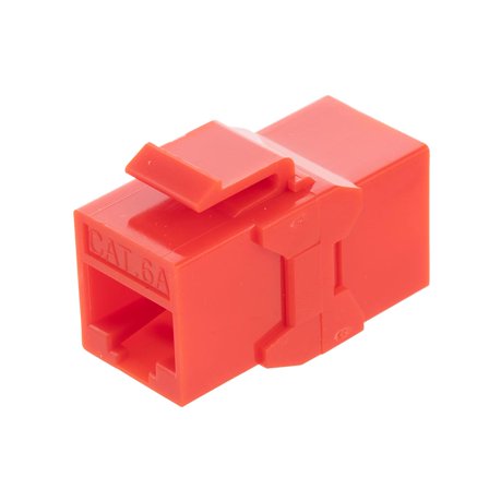 NavePoint CAT6A UTP Inline Keystone Coupler, 15 pack, Red