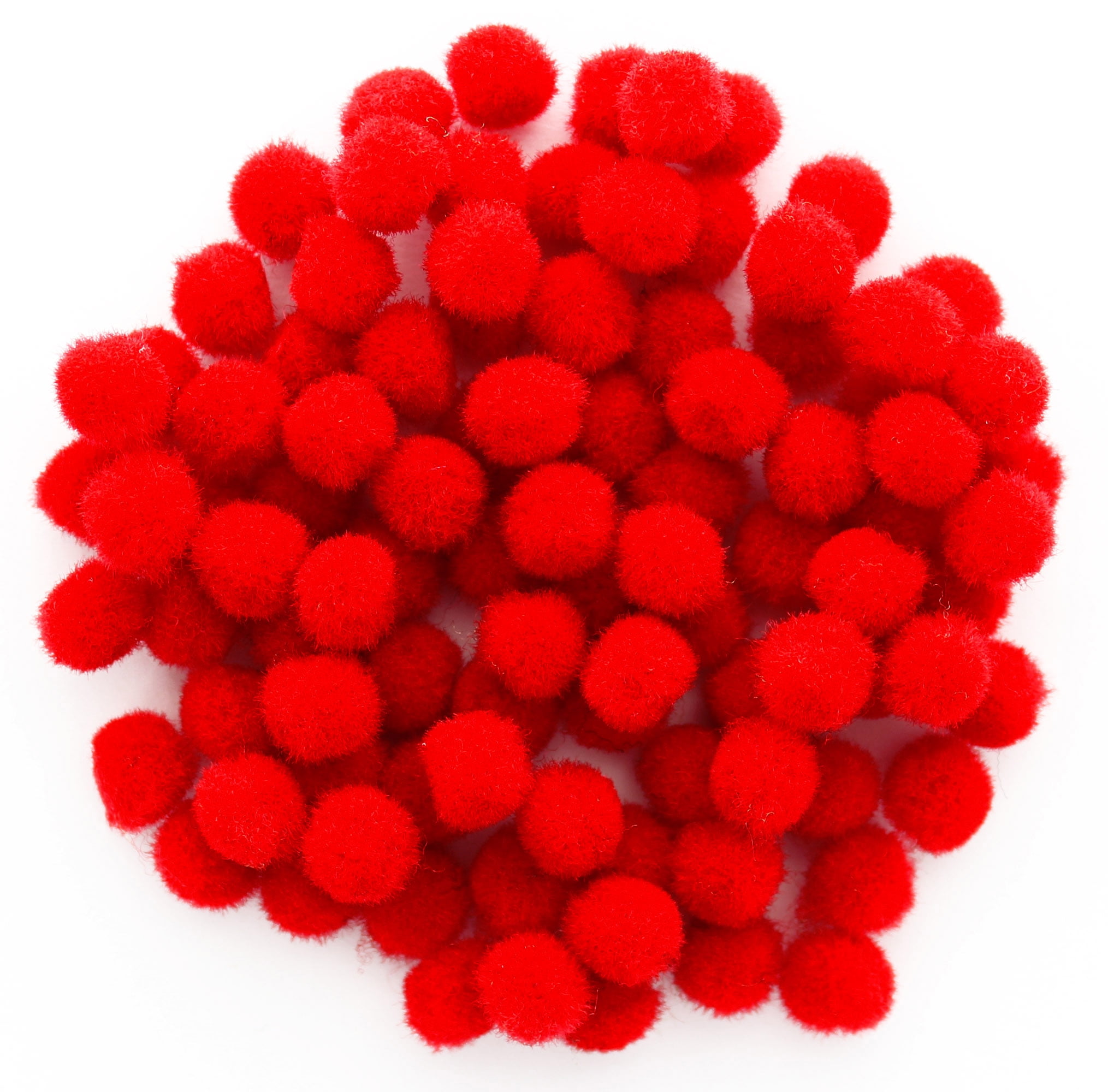 35mm Red Glitter Pom Poms For Crafts Decoration Sewing Card Making Hobby