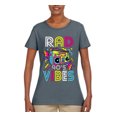 thumbnail image 3 of Rad 90's Vibes Vintage Womens Graphic T-Shirt, Charcoal, Small, 3 of 5