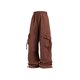thumbnail image 1 of Amzcrzy Pantalones Cargo Para Mujer: Amplios, Cintura Elástica Con Cordón, Pierna Ancha Y2k, Estilo Paracaídas/Harem, Múltiples Bolsillos, Aptos Para Senderismo, Moda Hip Hop, Tallas M-2XL Marrón, 1 of 6