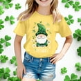 thumbnail image 2 of Toddler Girl Tops Crew Neck Kid St. Patrick's Day Short Sleeve T Shirt Top Cotton Summer Tops Girls' Tops, Tees & Blouses Yellow,4-5 Years, 2 of 4