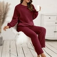 thumbnail image 6 of JGTDBPO Pajamas Loungewear Set For Women Soft Comfy Fleece Pjs Pullover Blouse Long Pants Loose Plush Sleepwear Fuzzy Loungewear For Winter, 6 of 9