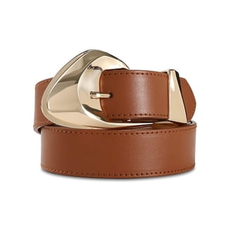 Women\'s Leather Waist Wide Belts Fashion Thick Grey With Gold Buckle Belt Women main image 2