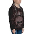 thumbnail image 3 of Kll Unisex Kids Boys Girls Hooded Pocket Pullover Hoodies-Spider With Skull, 3 of 9