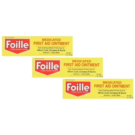 3 Pack Foille Medicated First Aid Ointment 1 Ounce Each