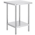 thumbnail image 1 of Mesa de preparación VEVOR de acero inoxidable, 60 x 60 x 86 cm, 318 kg de capacidad, 1 of 9