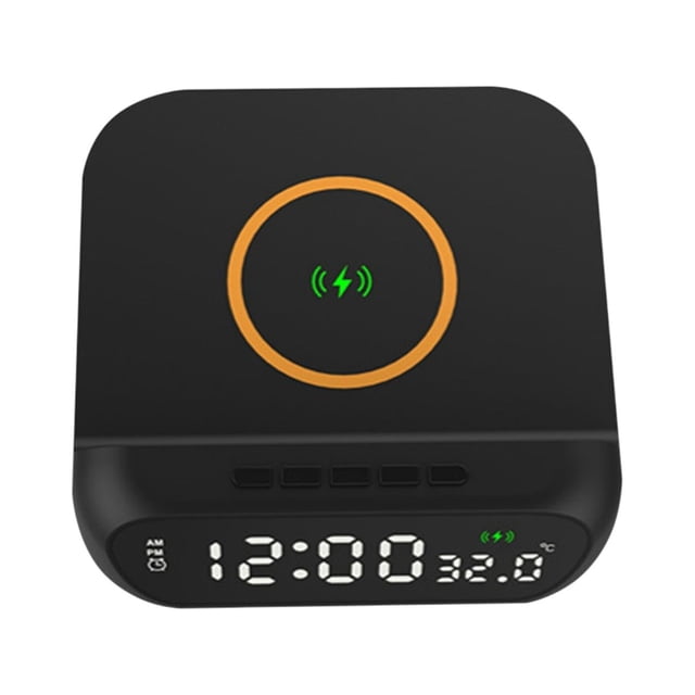 Digital Alarm Clock with Wireless Charging 3-In-1 15W Wireless Charger Clock Led Digital Display Alarm Clock Temperature Display Wireless Charging Bracket