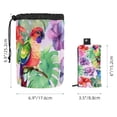 thumbnail image 5 of PhooArto Travel Cosmetic Bags Barrel Makeup Bag, Multifunctional Toiletry Bucket Bags Round Organizer Storage Pocket, Parrots Bird Watercolor Pattern, 5 of 6