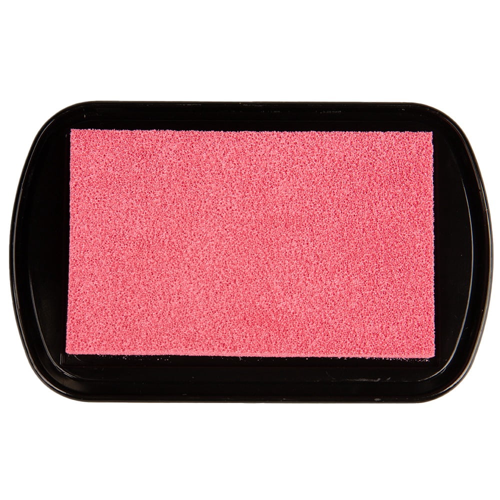 Craft County Pigment Ink Stamp Pad – Refillable Ink Pad in 15+ Colors – Raised Edges for Larger Stamps – Rose Pink