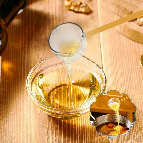 Cuchara de borosilicato, cuchara para aceite caliente, resistente al fuego, cocina, hogar, cocina de camping, para barbacoa, de acero inoxidable, diseño plegable, para camping, para