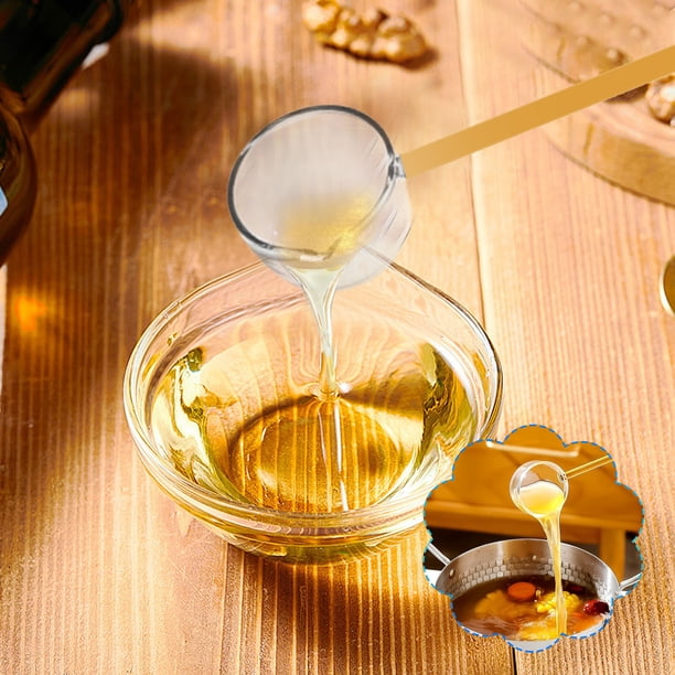 Cucharas de sopa Cuchara de borosilicato alto Una cuchara para aceite caliente que se puede calentar directamente con una llama abierta Cucharón Cucharón