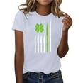 thumbnail image 2 of BiZtdJrK Funny St Patricks Day Shirts Women Luck Shamrock Print Casual Tee Shirt Cute Print Short Sleeve Tops White L, 2 of 4