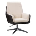 thumbnail image 1 of Linon Vivian Chaise Pivotante Réglable en Métal en Sherpa Naturel/cuir Synthétique Brun, 1 of 19
