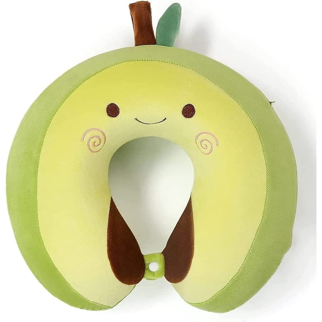 Jinsinto Airplane Pillow Chin Neck Support, Head Tilt Memory Foam Insert, Removable Washable Plush Cover, Neck Closure