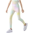 thumbnail image 3 of HAOTAGS Girls Casual Leggings(4-13), Tie-dye Print High Waisted Sport Yoga Pants Pink 9 Years, 3 of 5