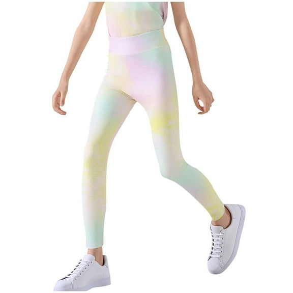 Girls Athletic Leggings Kids Dance Workout Running Yoga Pants Pink 12-13 Years