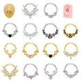 thumbnail image 2 of COOLHOOD Simple Crystal Nose Rings Silver Color Septum Clickers Stainless Steel Piercing Accessory for Cartilage Jewelry, 2 of 3
