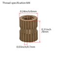 thumbnail image 2 of HUGFEGWE M2.5x3.8mm Female Thread Knurled Nuts,200PCS Hx6mm OD Brass Threaded Insert Embedment Nuts Hydraulic Welded Joint Injection Molding Assortment Kit for 3D Printing Injection Molding, 2 of 7