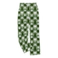 thumbnail image 4 of Christmas Pajamas Pants for Men Xmas Graphic Flannel Casual Loose Drawstring Elastic Waist Lounge Pants with Pockets (XXL, Green), 4 of 4