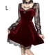 thumbnail image 5 of Sonducket Vestido largo hasta la rodilla de verano para mujer, vestidos sexis con cuello en V, ropa, regalo de cumpleaños Vestidos Vino rojo L, 5 of 6