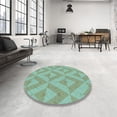 thumbnail image 4 of Ahgly Company Machine Washable Indoor Square Transitional Blue Green Area Rugs, 3' Square, 4 of 7