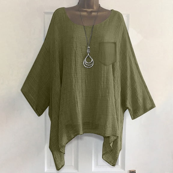 Women Linen Shirt Lightweight Linen Blouses For Women Womens Gauze Tops Gauze Shirts Peasant Tops For Women Beach Vacation Tshirts Womens Summer Tops Flowy Tops For Women JN L