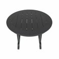 thumbnail image 5 of WestinTrends Malibu Patio Dining Table, All Weather Poly Lumber Adirondack 47" Trestle Round Outdoor Table with Umbrella Hole, Gray, 5 of 7