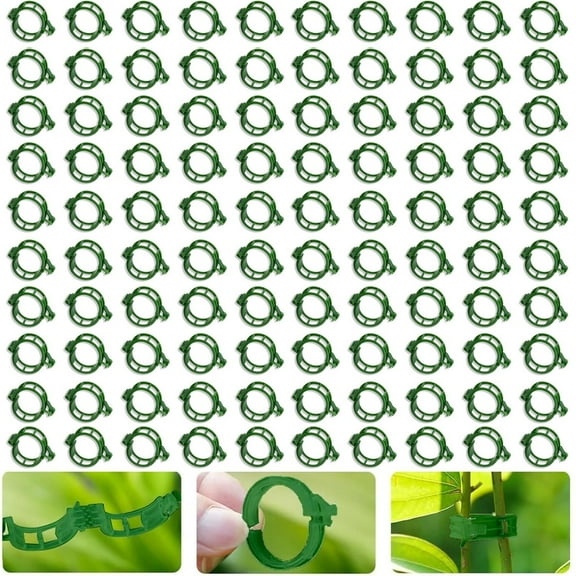 Tkrady Secured Plastic Plant Clip,Tomato Trellis Clips, Plant Support Clips Tomato Clips for Climbing Plants, Plant Fixing Clips for Plant Supplies（Green/150pcs）