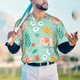 thumbnail image 6 of Daiia Elephant and Flowers Mens Baseball Jersey Button Down Shirts Short Sleeve Sports Uniforms-X-Large, 6 of 9