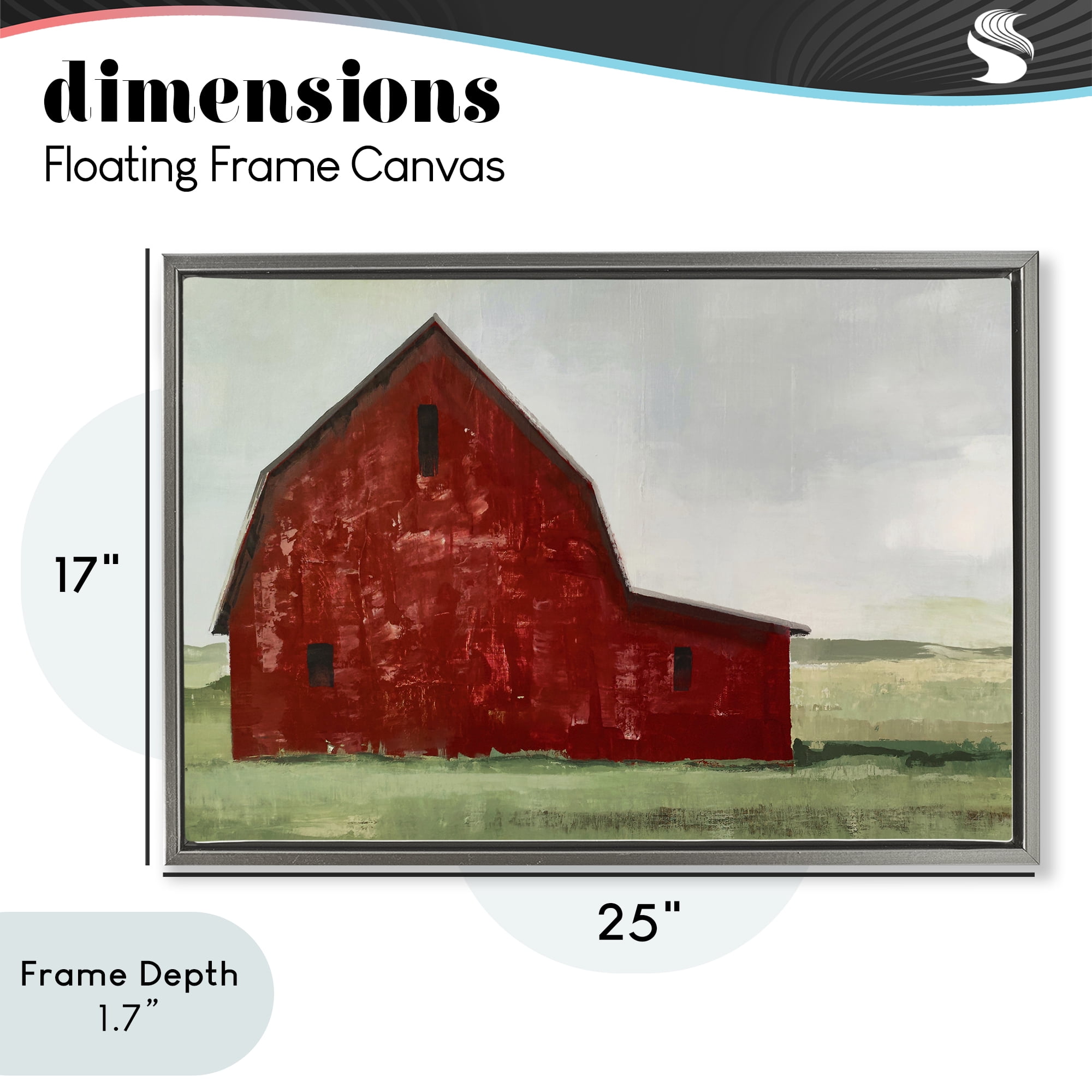 Stupell Industries Red Weathered & Wise Barn Gray Framed Floater Canvas Wall Art, design by Max Maxx