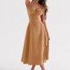 thumbnail image 1 of Vestido Midi Vestido Vestido Midi Bandge para mujer Sin espalda Moda Verano Vestido elegante Cóctel (Camel M) Cgtredaw para Mujer Camello T S, 1 of 8