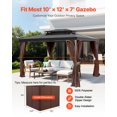 thumbnail image 2 of KFFKFF Rideaux de Gazebo Extérieurs, Gazebos 12 Pieds x 10 Pieds x 7 Pieds, Rideaux d'Intimité de Gazebo à 4 Panneaux avec Fermetures Éclair, Remplacement de Rideau Extérieur, 2 of 9