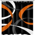 thumbnail image 4 of Orange Abstract Geometric Shower Curtain for Bathroom, Luxury Aesthetic Black and Grey Fabric Shower Curtain with Hooks,Mid Century Modern Bathroom Curtain Shower Set, 72" W x 72" L, 4 of 6