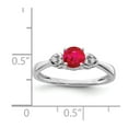 thumbnail image 2 of White Sterling Silver Ring Band Gemstone Diamond Ruby Red, 2 of 2