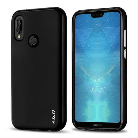 P20 Lite Case, J&D [Drop Protection] [Slim Cushion] [Lightweight Bumper] Shock Resistant Protective TPU Slim Case for P20 Lite - [NOT For Huawei P20 and Huawei P20 Pro] - Black