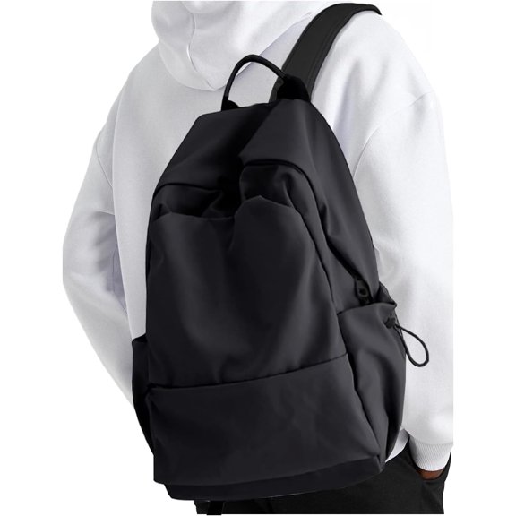 Laptop Backpack for Women and Men, Waterproof Lightweight Travel Daily Rucksack Casual 15.6 inches Computer Bags for College, Black
