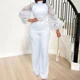 thumbnail image 2 of Mono de malla para mujer, peto blanco para fiesta, mono de encaje, nuevo mono de una pieza, manga larga, pantalones largos de verano, Y2k, primavera, trabajo, 2 of 5
