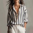 thumbnail image 4 of IMENGL Long Sleeve Shirts for Women Casual Striped V Neck Loose Fit Blouses Collared Clothes Soft T-Shirt Women's Basic Tee Long Sleeve Tops,Gray, 4 of 6