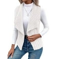 thumbnail image 2 of Women'S Autumn and Winter Casual Simple Sleeveless Plush Vest Vest Jacket Cardigan Vest White M, 2 of 10