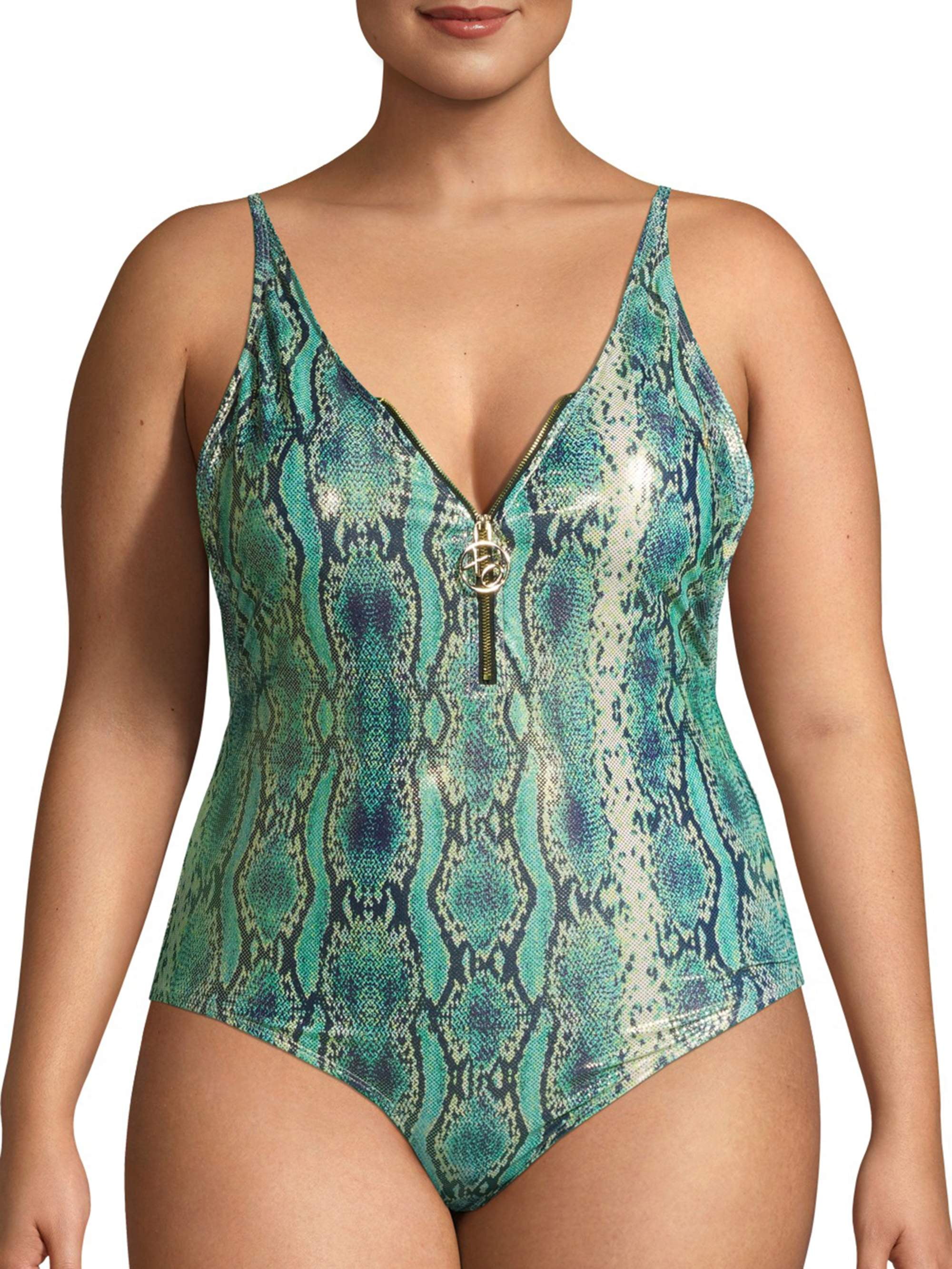 zipper front swimsuit plus size
