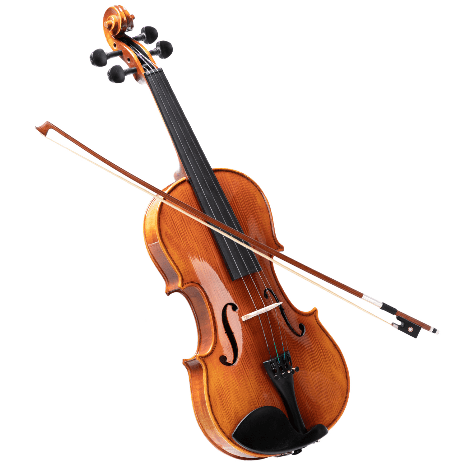 Hassch 4/4 Violin Set for Beginners with Case, Bows, Bridge, Extra Strings and Digital Metronome Tuner Tone Generator, Matte Color