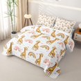 thumbnail image 3 of Erosebridal Cute Giraffe Bed Spread Queen for Girls, Kawaii Rainbow Queen Coverlet Set, 3 Pieces 1 Quilt and 2 Pillowcases, 3 of 7