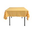 thumbnail image 1 of LA Linen Gingham Checkered Square Tablecloth, 52'' x 52'', White & Dark Yellow, Polyester, Tablecloth, 1 of 1